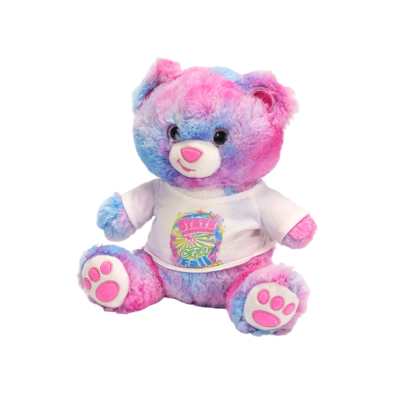 Morbido peluche a forma di orsetto classico color arcobaleno