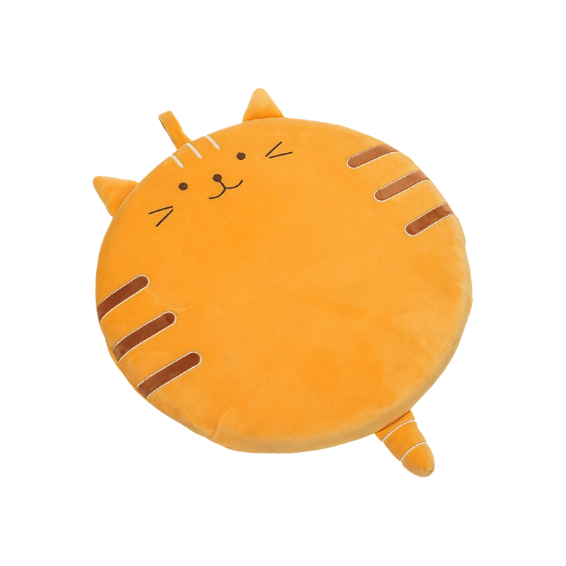 Cuscini di peluche gatti rotondi arancioni sorridenti