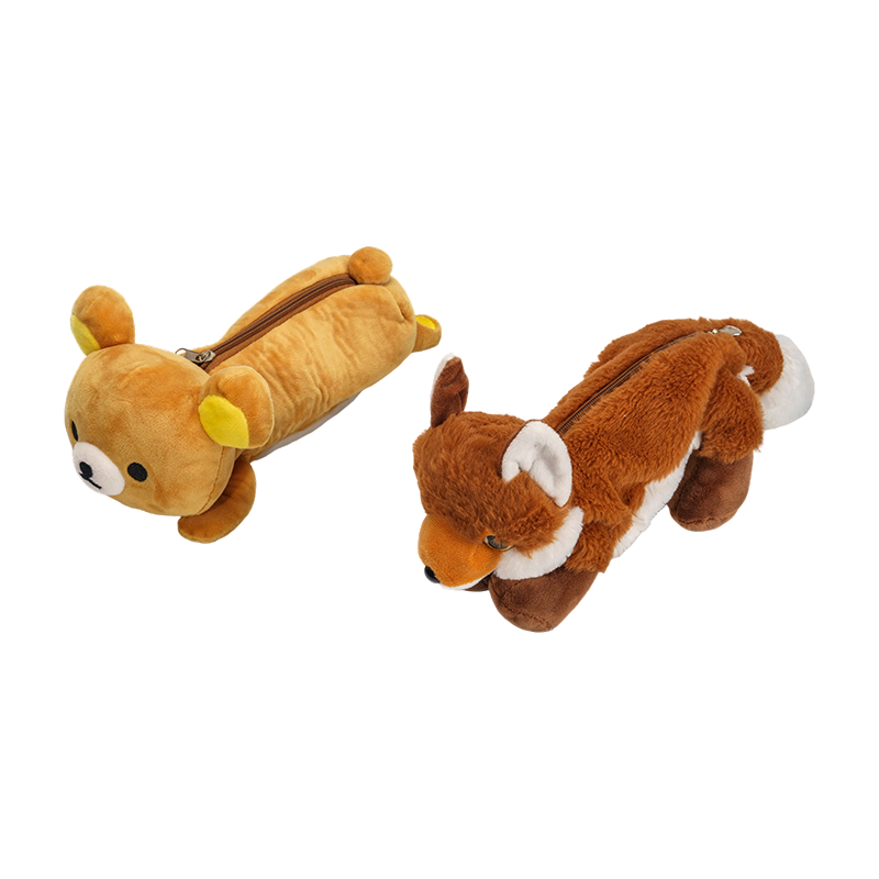 Custodie in morbido peluche con orso e volpe