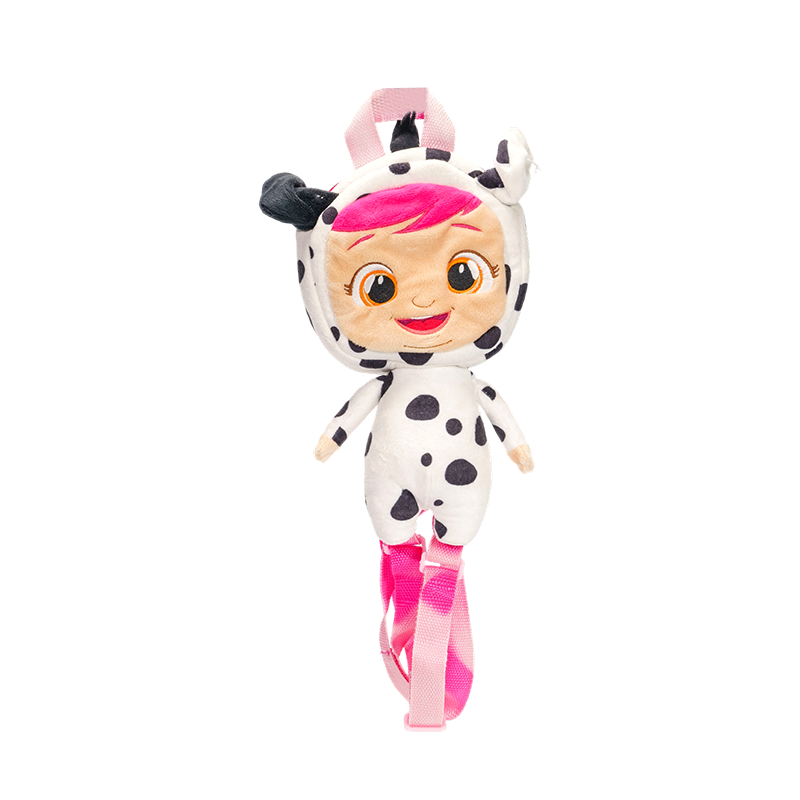 Zaino in peluche per ragazza con costume da mucca