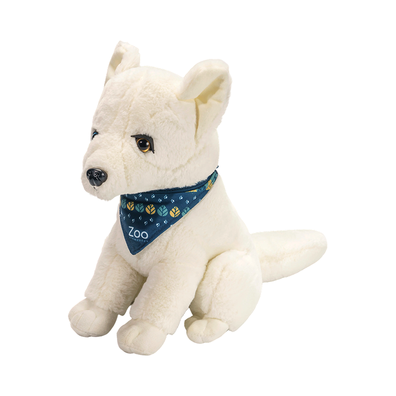 Animale selvatico seduto Peluche del lupo delle nevi
