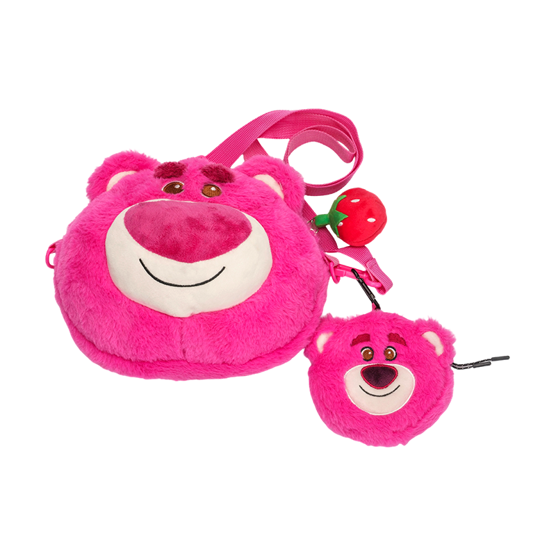 Adorabile zaino in peluche a forma di orsetto rosa