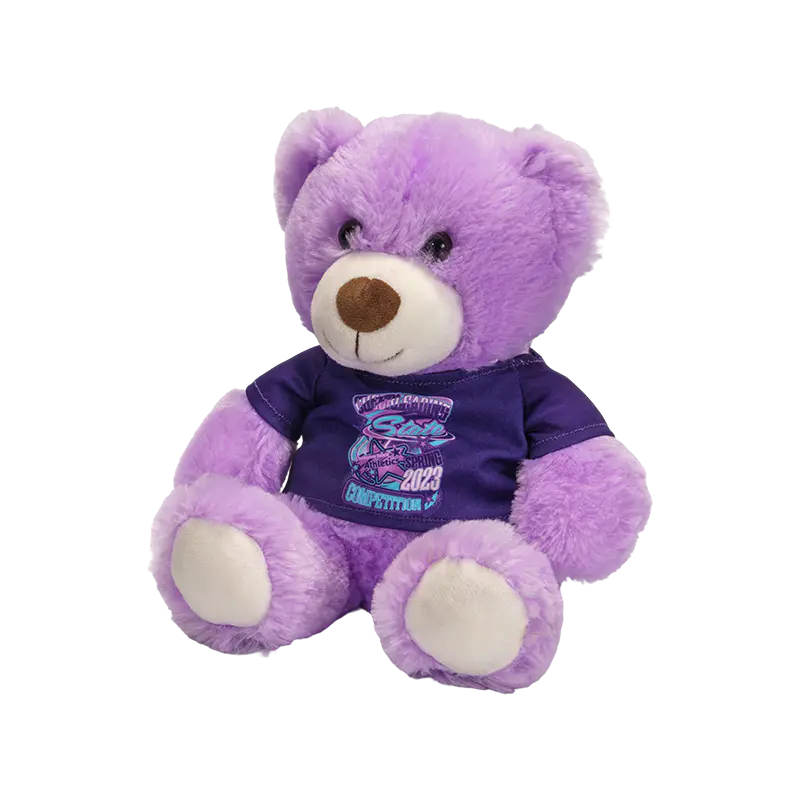Adorabili peluche a forma di orsetto viola vestito Adorabili peluche a forma di orsetto viola vestito