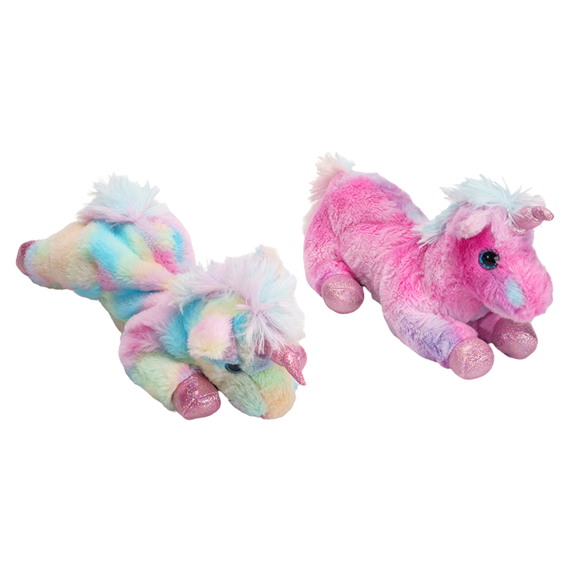 Astucci in peluche con unicorno con criniera arcobaleno