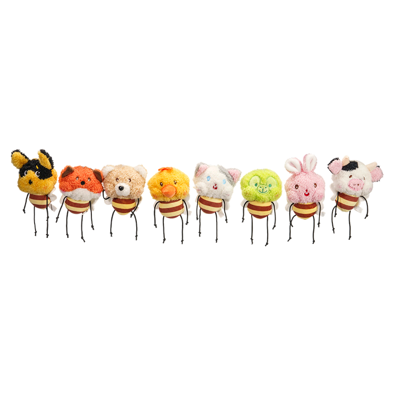 Portachiavi in ​​peluche colorati con insetti