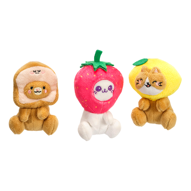Portachiavi in ​​peluche bradipo a tema frutta