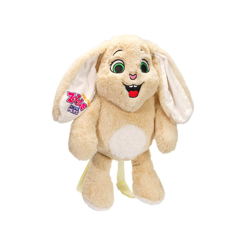 Zaino in peluche con allegra lepre dalle orecchie lunghe
