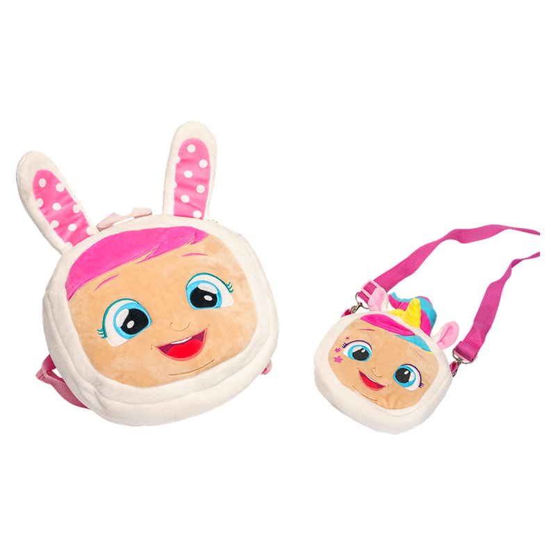 Zaino in peluche con orecchie di coniglio da abbracciare