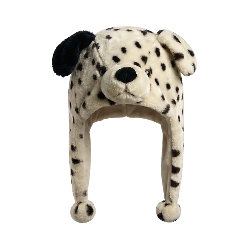 Cappello in peluche per cani bianco e nero