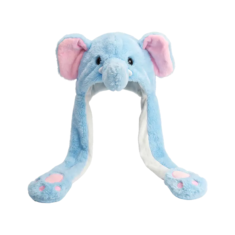 Cappello in peluche elefante blu