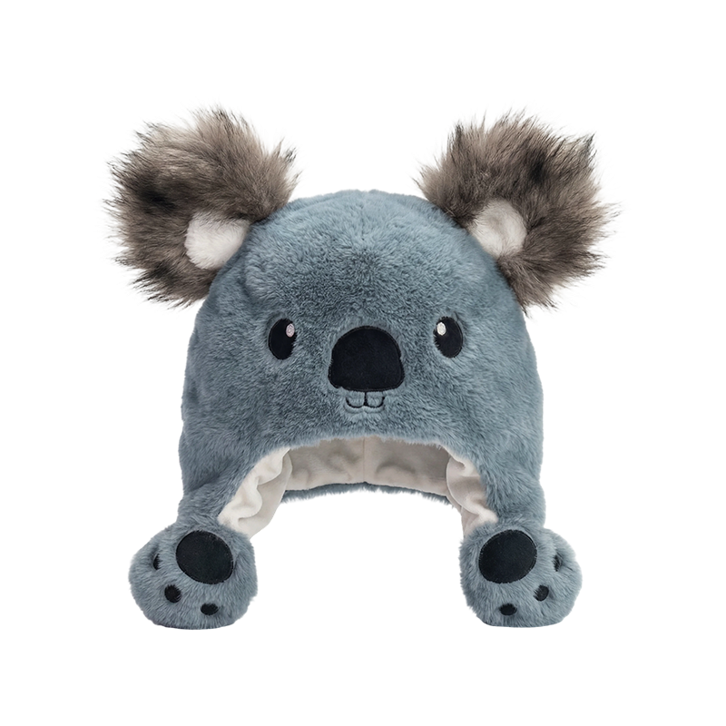 Cappello in peluche con orecchie di koala