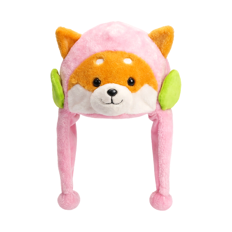 Bellissimo cappello di peluche Shiba Inu rosa