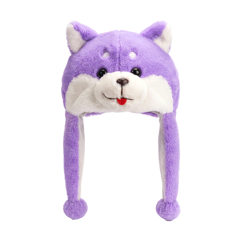 Cappello di peluche viola per cuccioli
