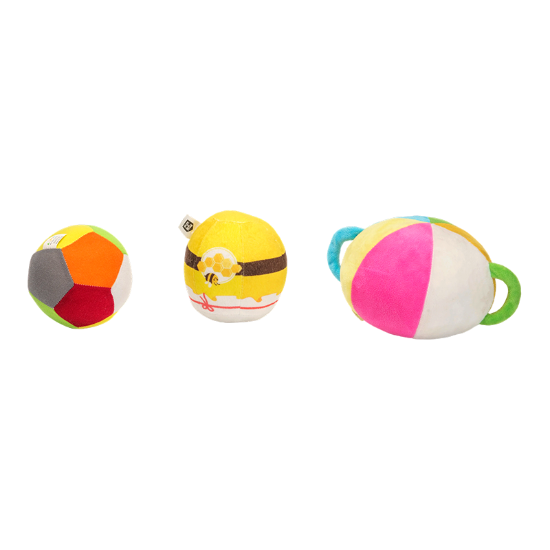Trio di palline multicolor gradite agli animali domestici