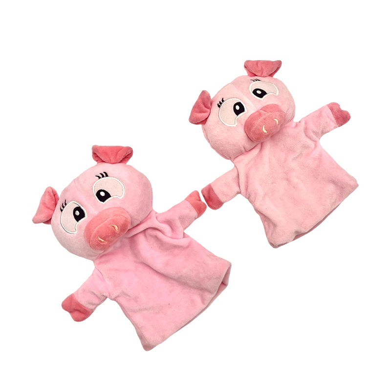 Marionette da dito in peluche a forma di maialino doppio